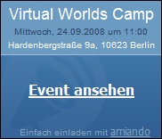 Virtual Worlds Camp Berlin Event Anmeldung