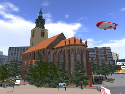 marienkirche evengelsiche kirche second life forschungsprojekt newberlin 3d online stadt berlin mitte